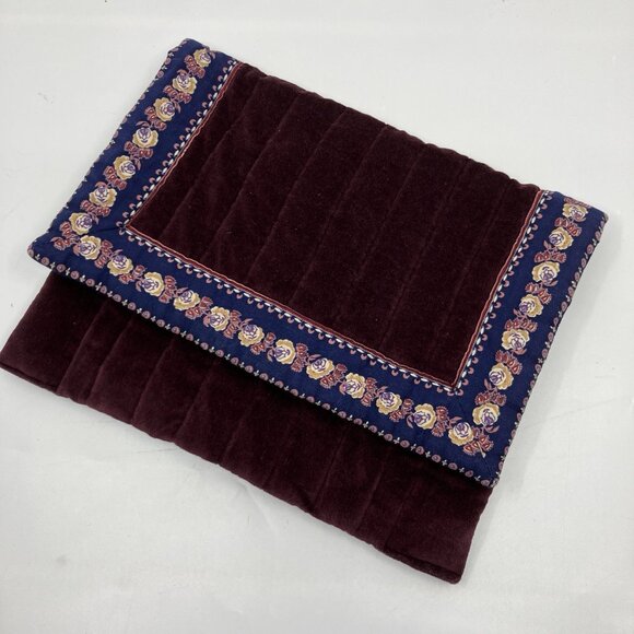 Vintage Suttles & Seawinds  Velvet Clutch Womens Handmade Quilt Envelope Handbag - Picture 2 of 10